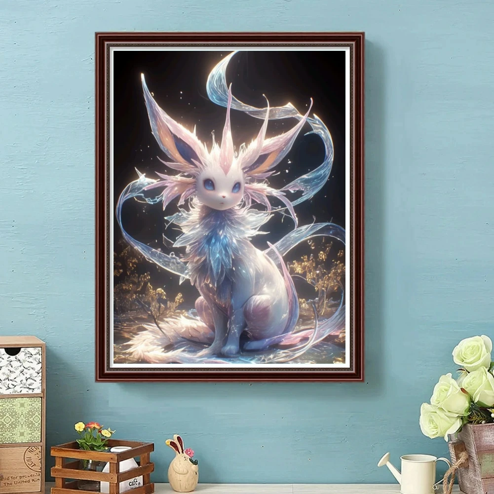 5D Japanese Anime Pokemon Eevee Diamond Painting Cross Stitch Kit Embroidered Rhinestone DIY Mosaic Home Decor Children\'s Gifts