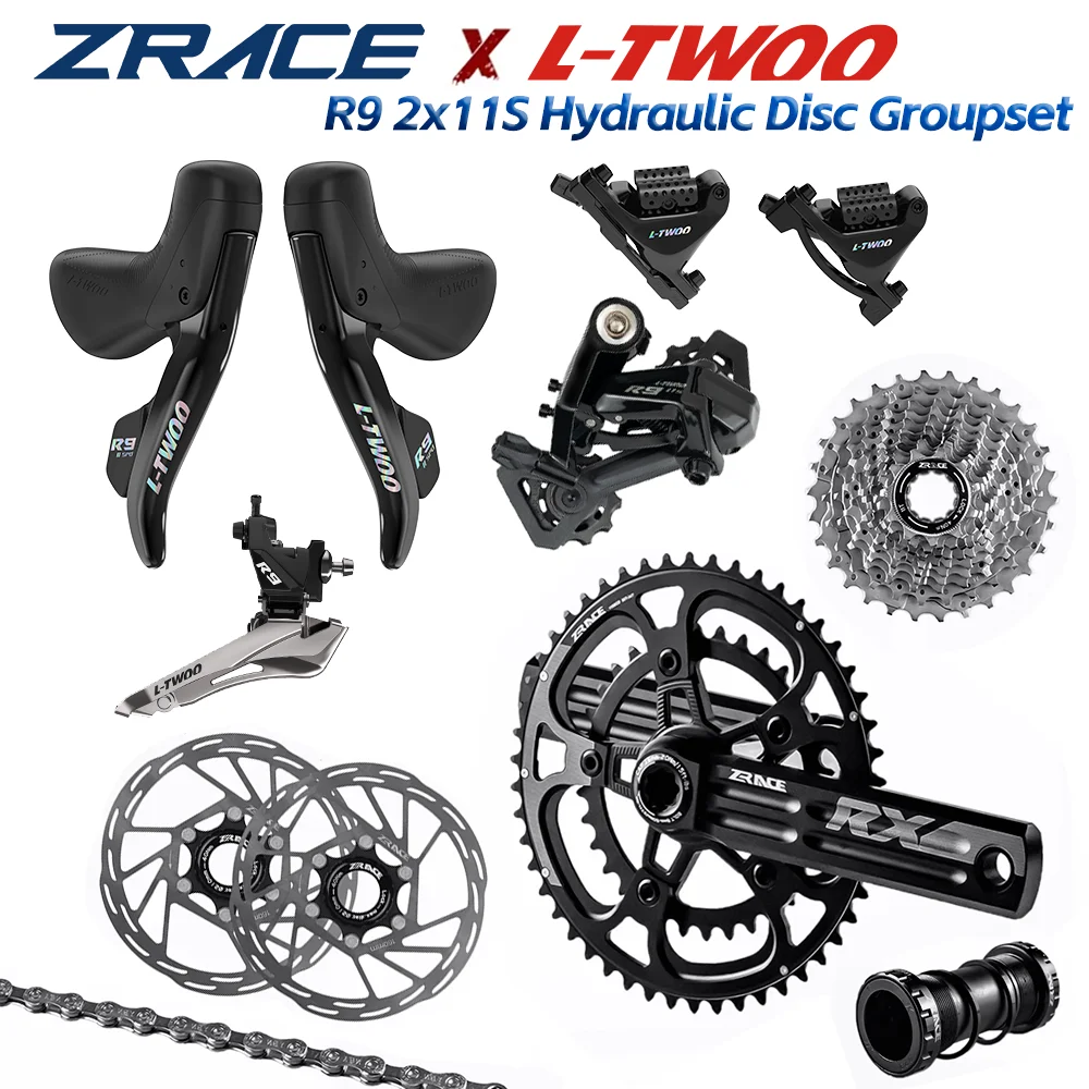 

LTWOO R9 2x11s Hydraulic Disc + ZRACE Crank Cassette SUMC & DYC Chain, 22speed Road Groupset, for Road Bike / R7020 R8020