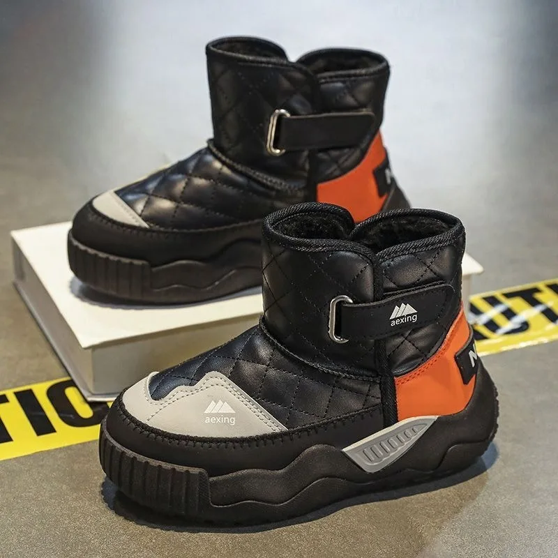الأولاد الشتاء الثلوج الأحذية سميكة صوف مبطن أحذية دافئة للأطفال الكبار عدم الانزلاق في الهواء الطلق الأحذية 2026 وصول جديد #3