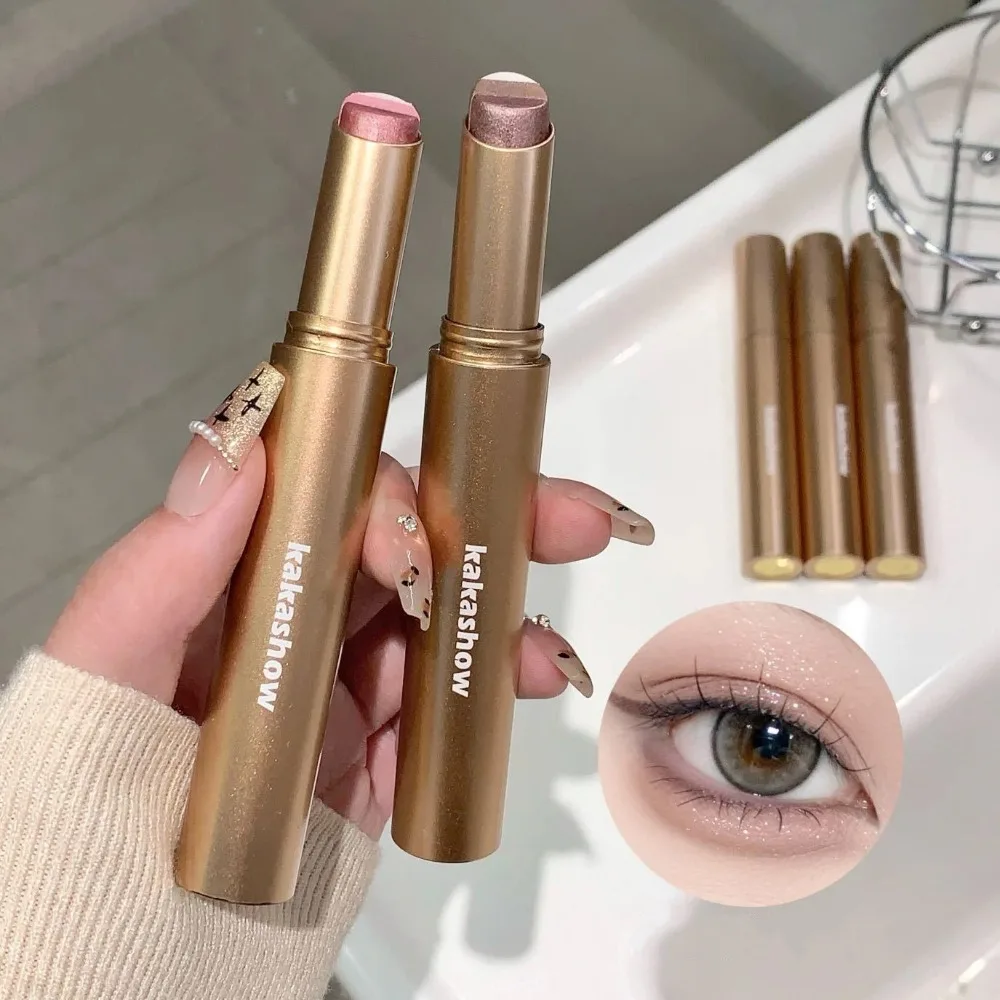 3 Farben Farbverlauf Lidschattenstift Funkelnder Perlen-Creme-Stift Langanhaltendes Augen-Make-up Einfach zu Verblenden für Täglichen Lidschatten