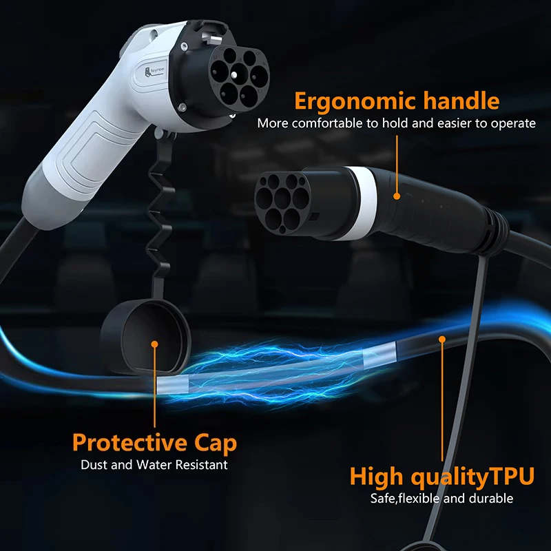 Feyree EV Charging Cable Type2 Male Plug to GB/T Socket Car Side 16A 3.5kW 32A 7kW 1Phase 11kW 22kW 3Phase for Electric Vehicle
