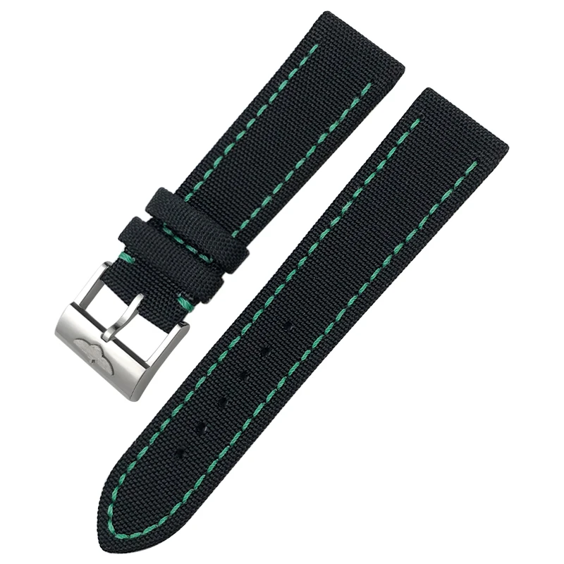 22mm Top Quality Nylon Canvas Watchband for Breitling Strap for Avenger Navitimer Black Yellow Gray Green Watch Strap Buckle