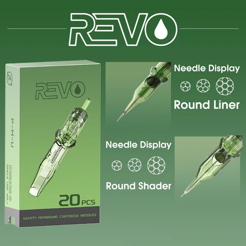 Cartucho de agujas de tatuaje INKIN REVO, sombreador de revestimiento redondo de precisión, seguridad esterilizada desechable para máquina de tatuaje