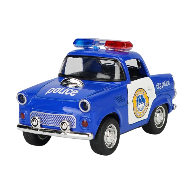 1:38 Simulation Police Cute Alloy Cars Toy Diecasts Vehicles Metal Model Car Decoration Sound Light Toys For Children Gift