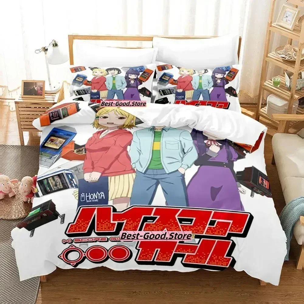 Hi Score Girl Anime parure de lit Bed Bedding set Printed Duvet Cover Pillowcase Single Double Queen Super King Size Sets - view 3