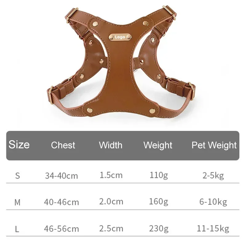 Pet Dog Harness Soft Leather Dog Chest Strap Traction Rope Set Dog Chain Outdoors Walking Vest Harness Small Medium Dog Supplies