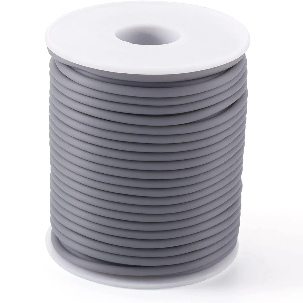 1 Roll 3mm Hollow Pipe Rubber Tubing Jewelry Cord with 1.5mm Hole PVC Tubular Synthetic Tube Thread for Bracelet Necklace Making
