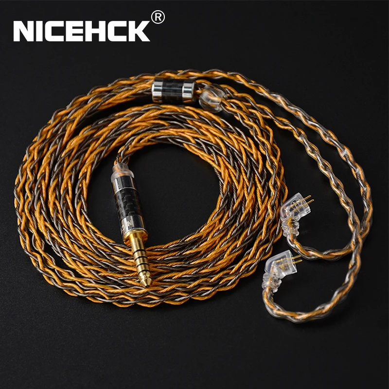 NICEHCK C8-1 8 الأساسية الفضة مطلي 2.5/3.5/4.4 مللي متر كابل متوازن إلى 0.75 0.78 2pin/mmcx موصل Hifi ترقية كابل ل DB3 TFZ