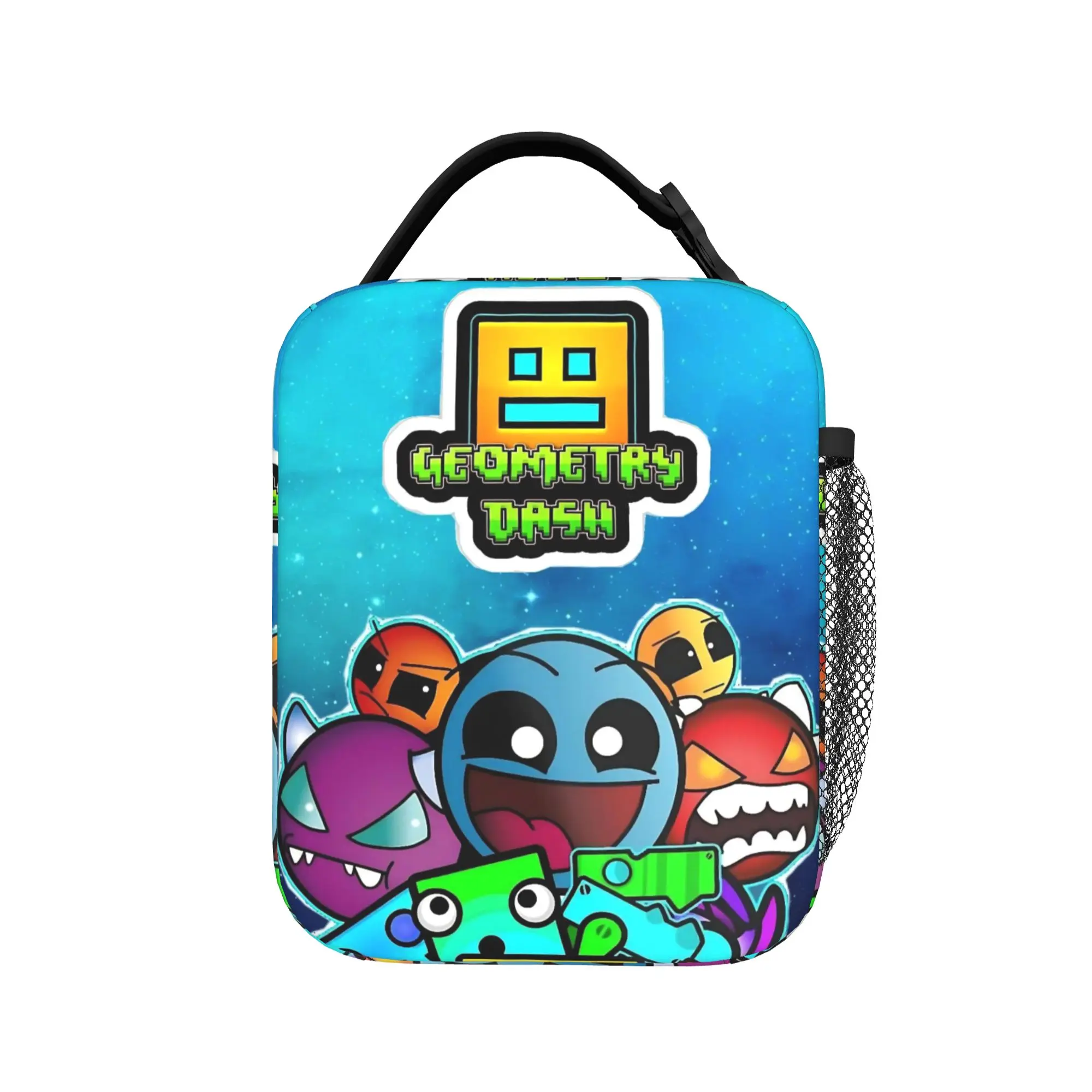 Geometry Dash Games Insulated Lunch Bag for Men Women  Food Bag Portable Thermal Cooler Lunch Box For Work