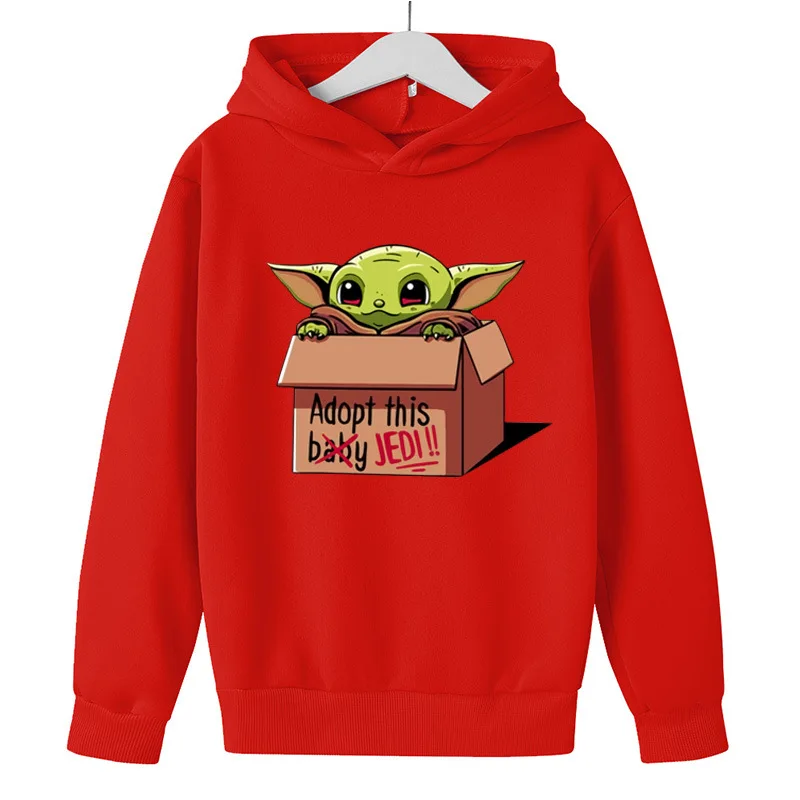 Cute Yoda Baby Printed Hoodies Kids  Daily Comfortable Girls Boys Children Sweatshirts Long Sleeve Autumn Winter Clothes