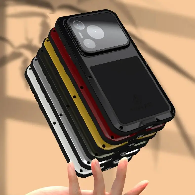 

Защитный чехол Love Mei для телефона Huawei Pura 80 Ultra 70 Pro, силиконовый металлический корпус военного класса, противоударный пылезащитный чехол