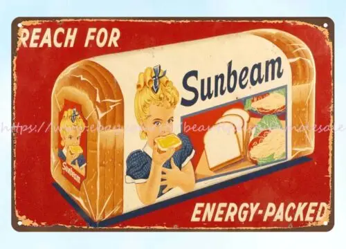 1950S SUNBEAM BREAD metal tin sign metal wall artcabin mancave