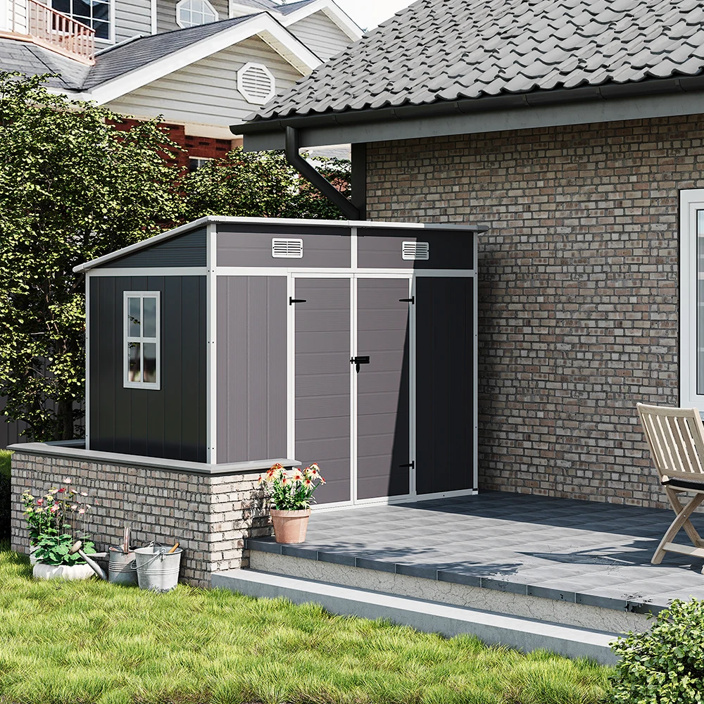 

Customizable Outdoor Plastic Garden Storage Shed with Lockable Door & Sloped Roof, Rust-Resistant
