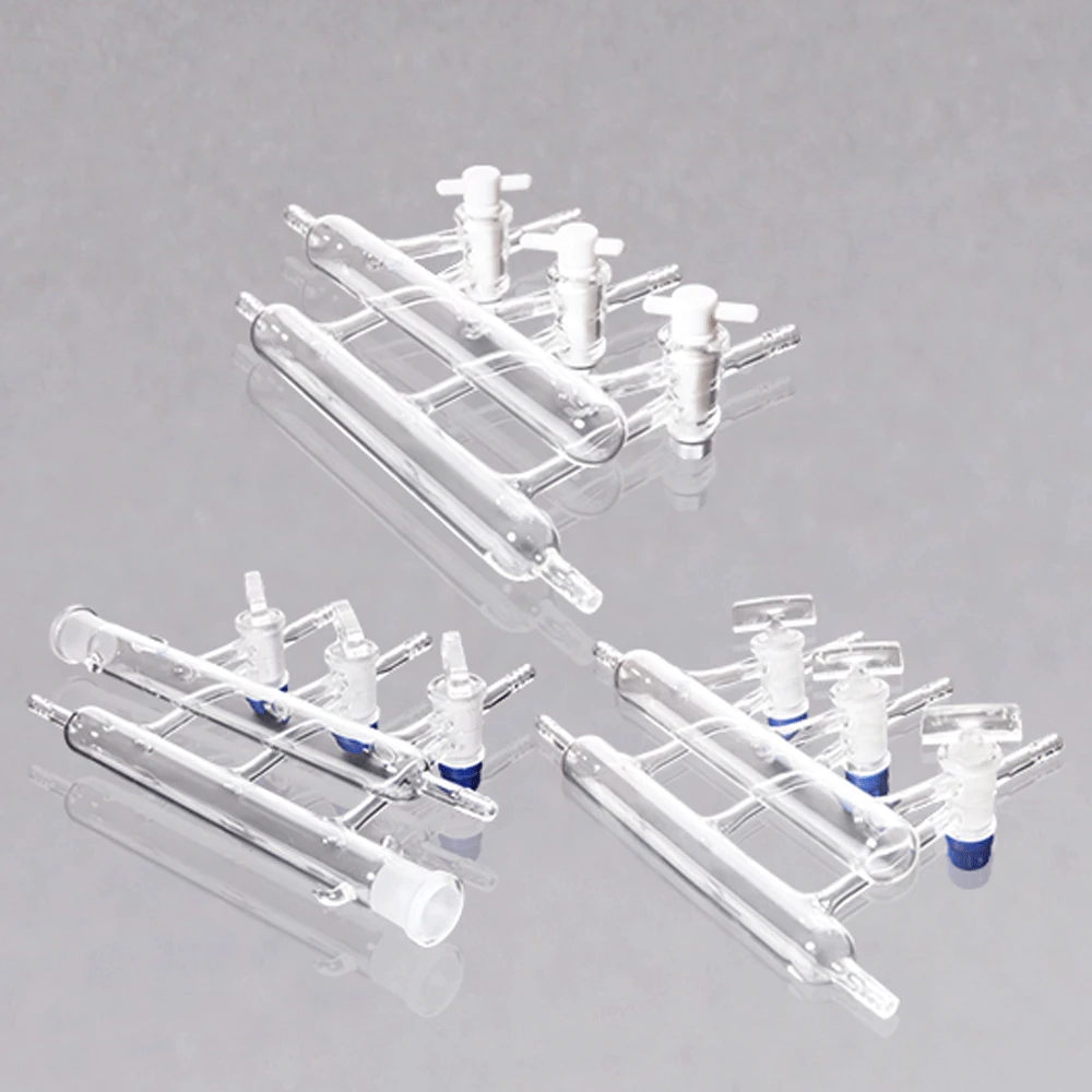 Single or Double Row 3 4 5 6 Ports Lab Glass  Vacuum Gas Distributor Labrotary Glassware Chemical Experiment