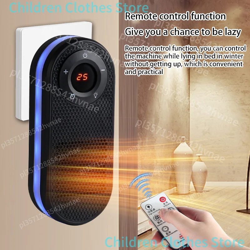 سخان سخان سطح المكتب المحمول مع شاشة LCD عن بعد تسخين سريع سخان مكتب موفر للطاقة للاستخدام المنزلي والمكتب قابس الاتحاد الأوروبي