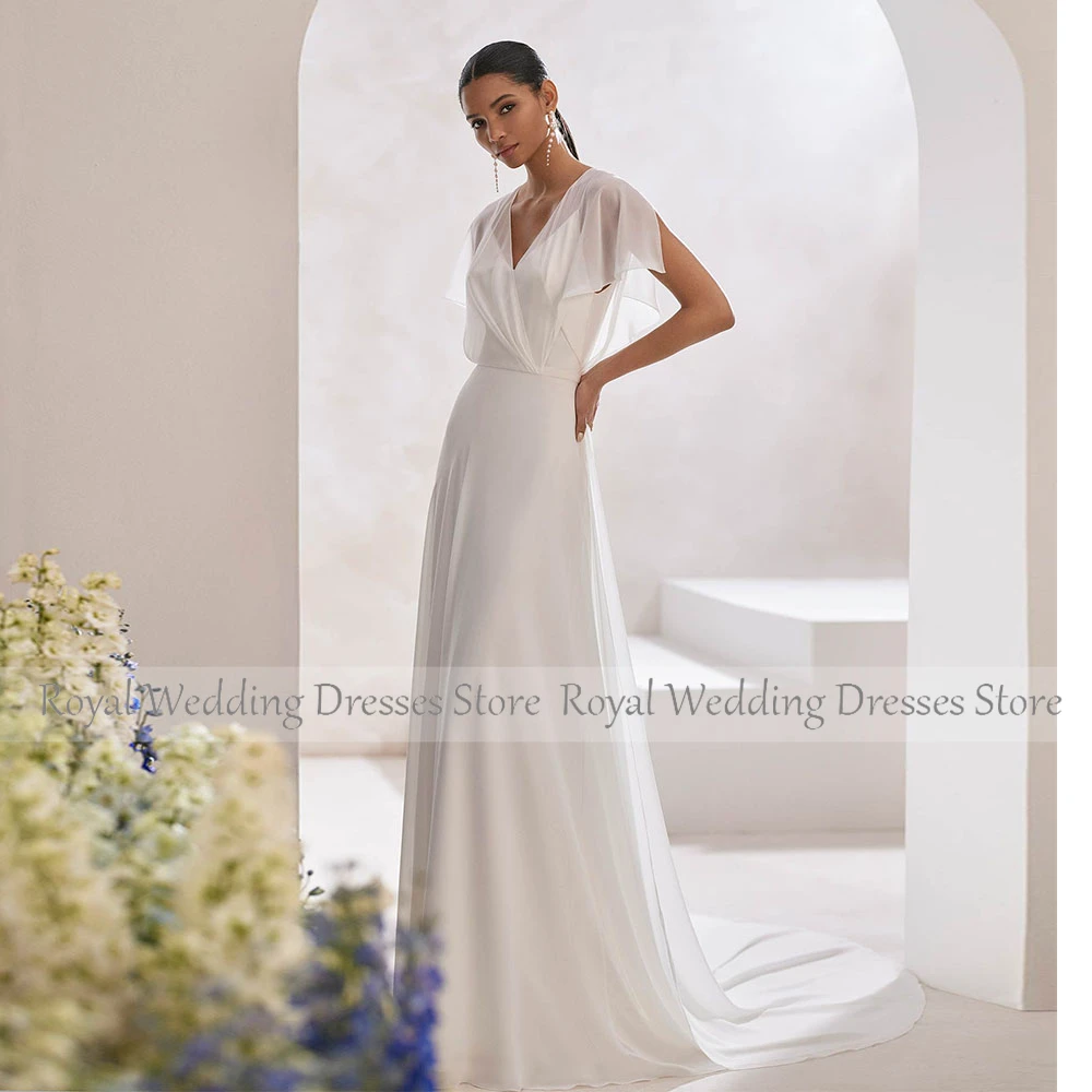 

Elegant Two Piece Wedding Dresses for Women Ivory Sleeveless V Neck Mermaid Wedding Gowns Long Simple Bridal Dress 2025