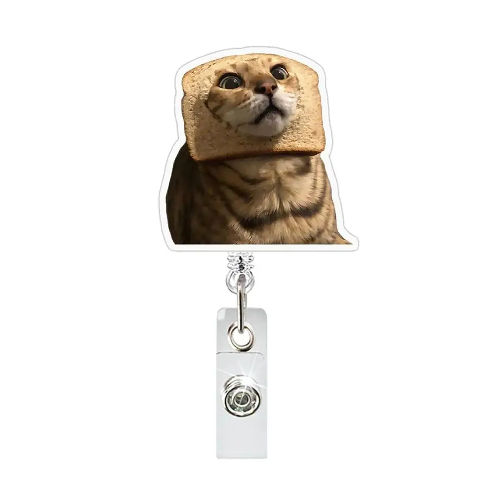 

Gift Cat Memes Series Cat Keychain Lanyard Retractable Name Tag Holder Acrylic Bag Pendant Student