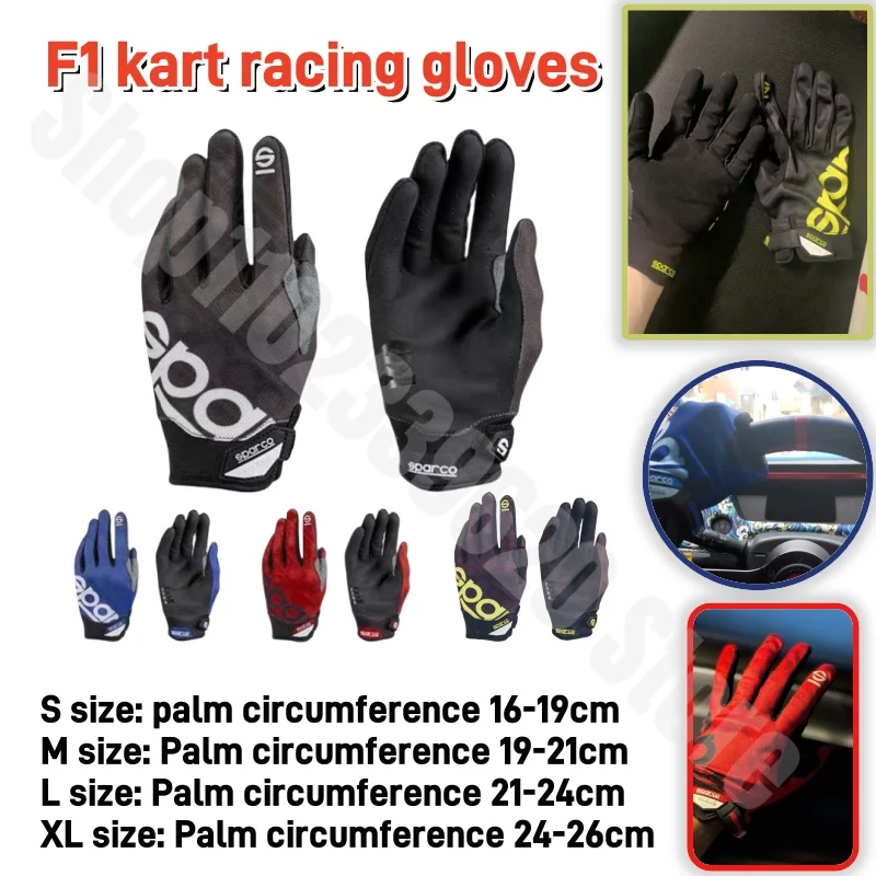 

Karting Gloves Short MECA-3 Track F1 Sweatproof Breathable Anti Slip Riding Racing Gloves Summer Breathable Adjustable Wrist