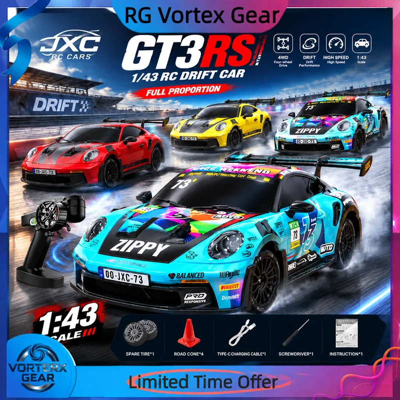 【In Stock】New Hot Selling 1/43 Remote Control Car Gtrs Full Proportion Rc Four-Wheel Drive Drift Car Entry-Level Boys' Racing