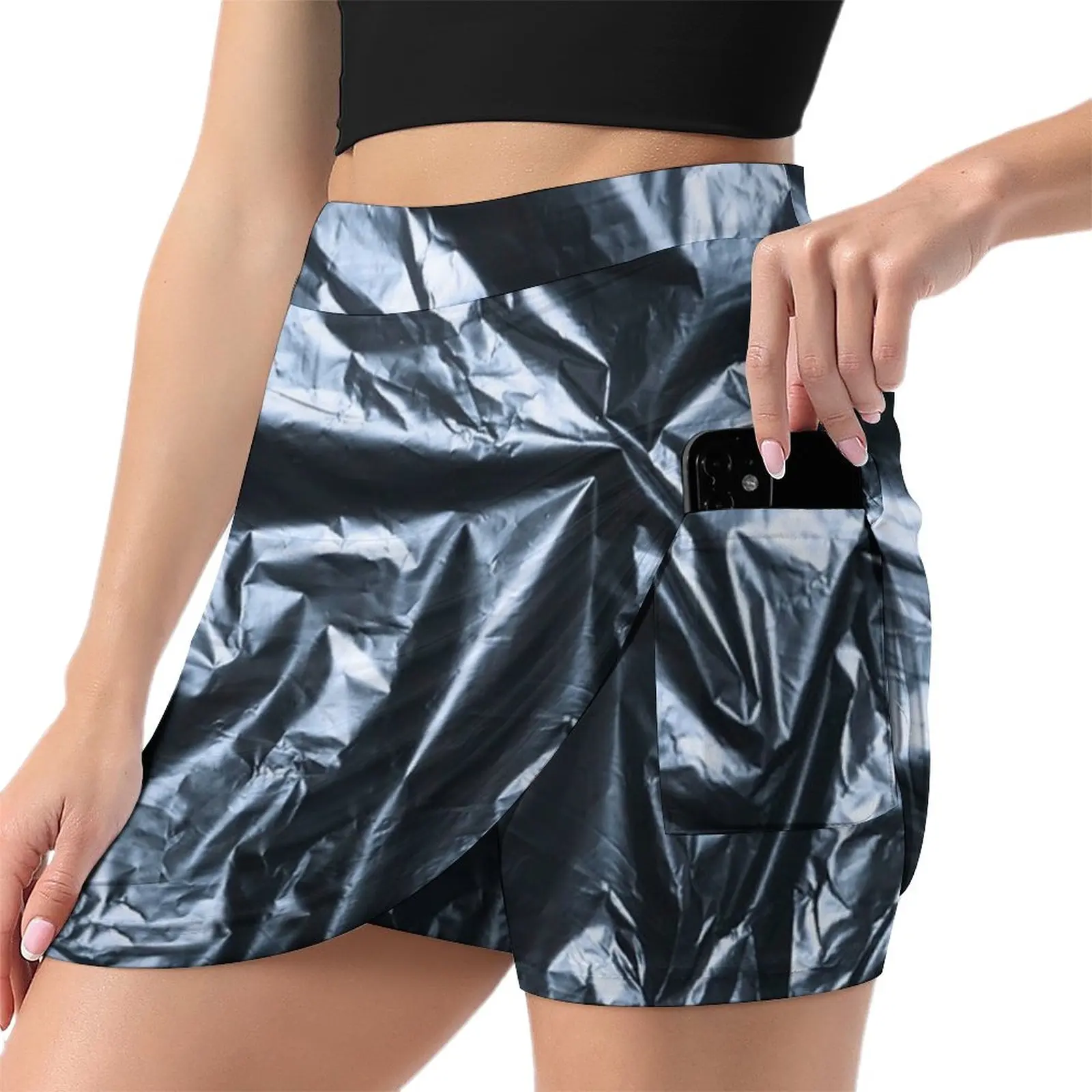 Trash Plastic Bag Texture Light Proof Trouser Skirt summer dress women 2023 festival outfit women