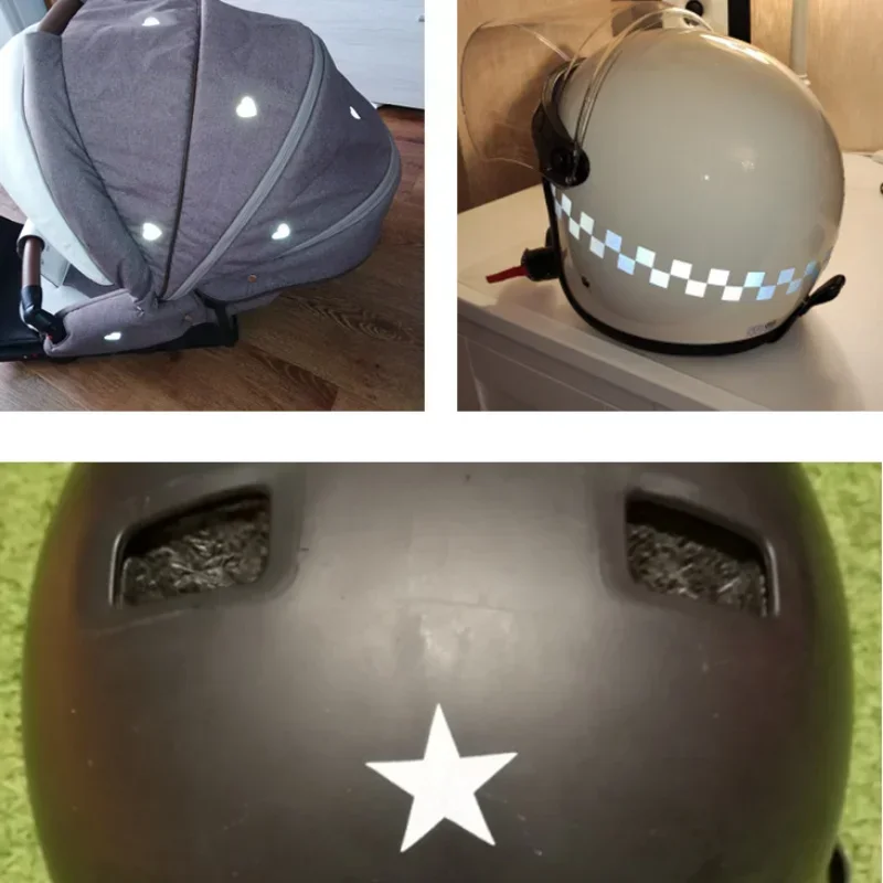 Adesivi con nastro riflettente a 1 rotolo per abbigliamento per casco da moto adesivi di avvertimento di sicurezza per ciclismo notturno nastro riflettente con pellicola in vinile