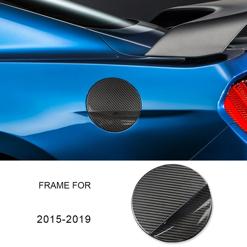 For Ford Mustang 2015 2016 2017 2018 2019 Accessories Hard Carbon Fiber Sticker Car Tank Cap Fuel Tank Cover