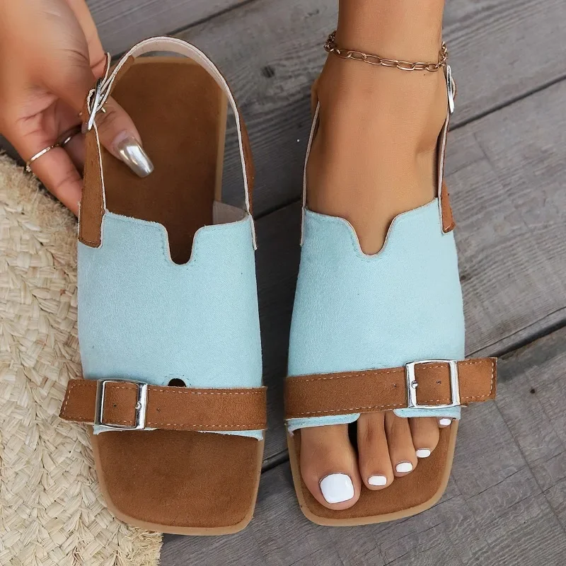 Luxury Summer Slippers Women's Shoes Low Heel Massage Insole Comfortable Women's Sandals Open Toe Outdoor Slippers Beach Shoes