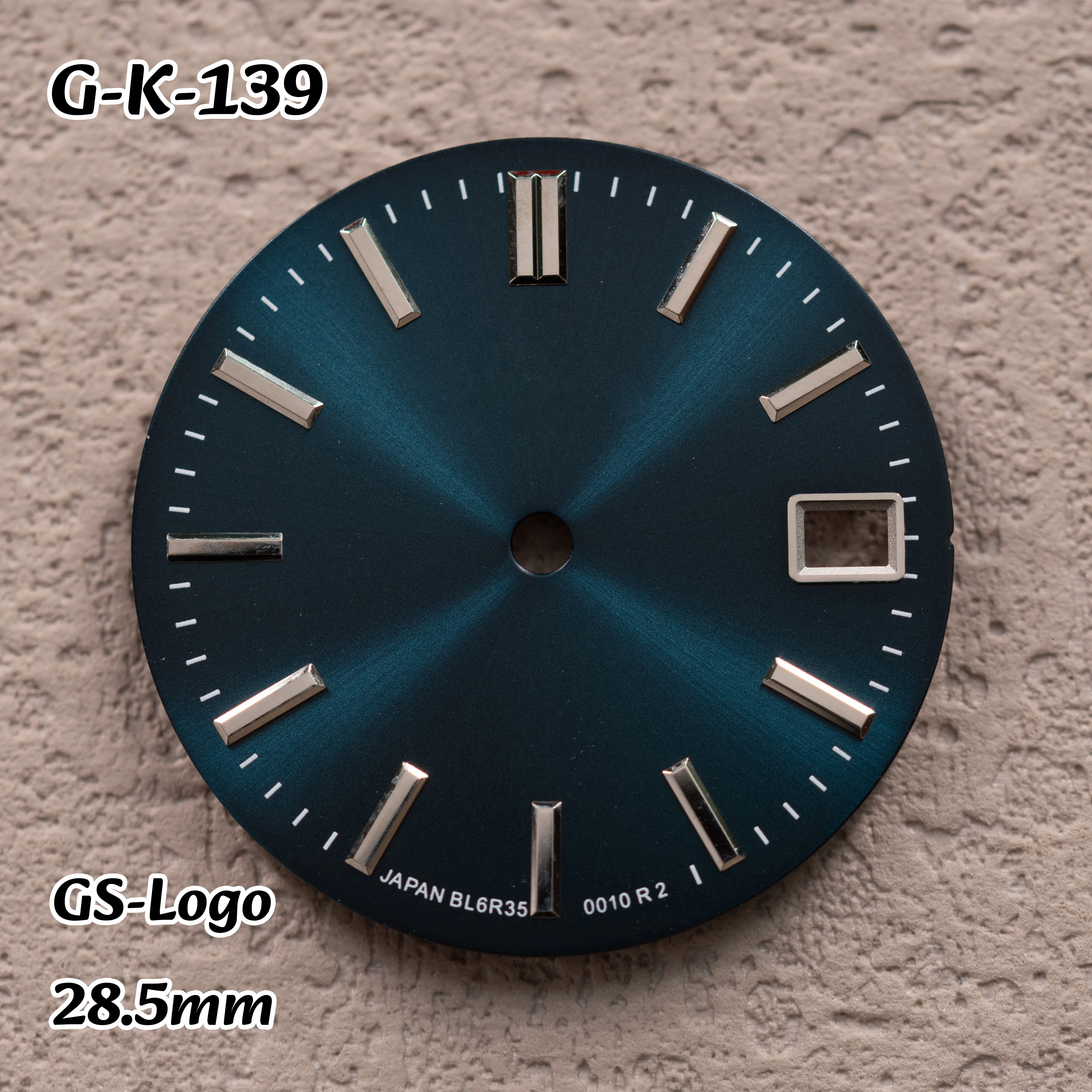 28.5mm GS Logo Black Sunray Dial NH35/NH36/4R/7S Movement Quality Watches for men Watch Modification Accessories Repair Parts