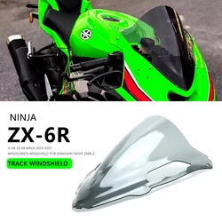 Motorcycle Racing Screen Double Bubble Heightening Wind Deflector For Kawasaki Ninja ZX-6R ZX 6R Windshield 2024 ZX6R Windscreen