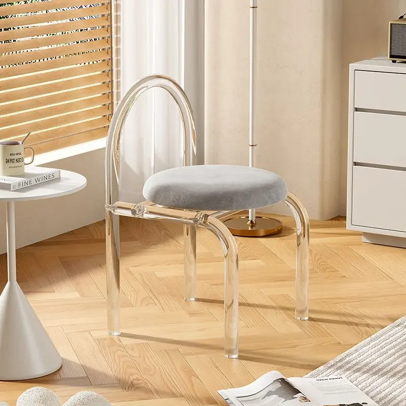 

Nordic net celebrity makeup chair dressing table stool transparent acrylic chair casual simple modern light luxury