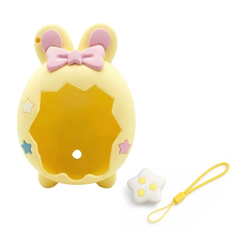Silicone Protective Cover Rabbit Ear Design with A Rotating Cap Decorative Cover Protective Case for Tamagotchi Paradise