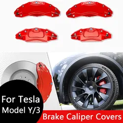 4Pc Brake Caliper Cover For Tesla Model 3 Y Accessories Car Modification Accessories Athletic Decoration Covers Model Y 20-24