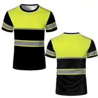 Simple Stripe Safety Work T Shirts Summer Casual Short Sleeve 3D Printed Crew Neck T-shirts Fashion Outdoor Oversized Tees Tops