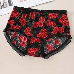 Women's Briefs Large Size With Print Milk Silky Sexy Lace Flower Ruffle Bow Fashion Elastic Underwear Women Plus Size Panties