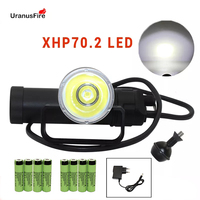 Uranusfire XHP70.2 LED Canister Dive Lamp light 4000lm Waterproof Diving Flashlight Underwater Video Torch powered by 8*18650