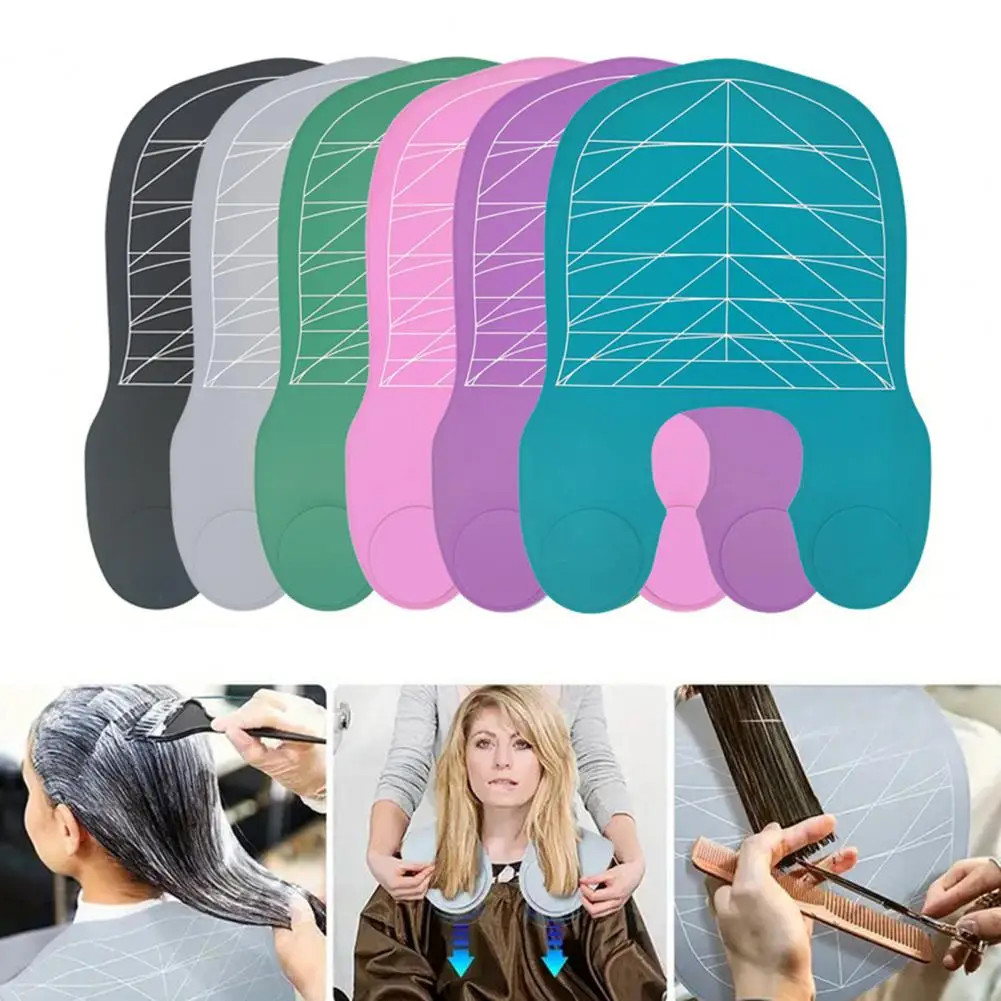 55*40cm Silicone Hair Dye Collar With Guidelines Barber Hair Cutting Coloring Pad Haircut Hairdressing Weighted Neck Guard Wrap