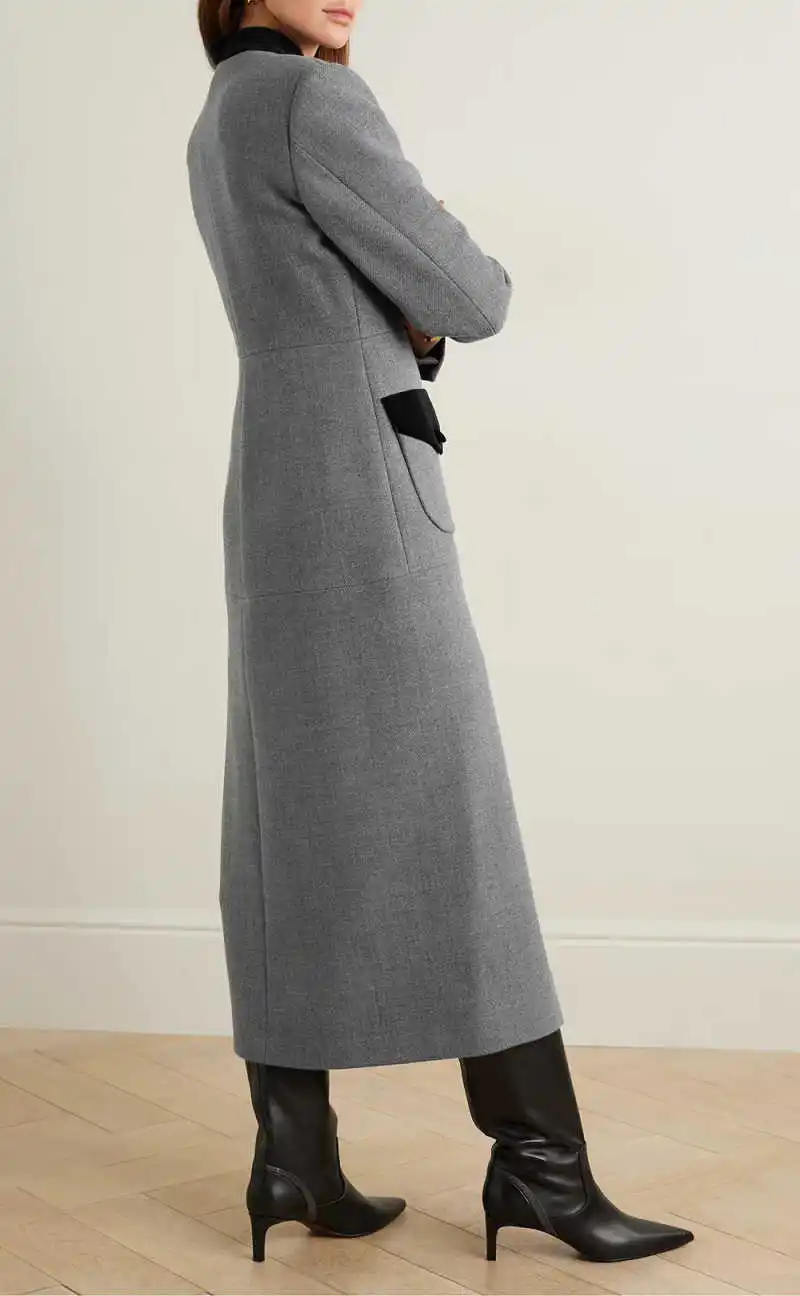 Mode femmes Long pardessus 1 pièce simple boutonnage manteau haute rue automne hiver vêtements d'extérieur chauds personnalisés