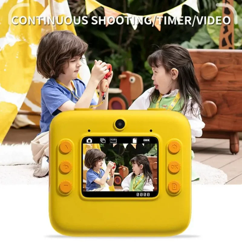 1pc children's instant camera HD digital camera photo printing dual lens toy camera music player, game console birthday gift