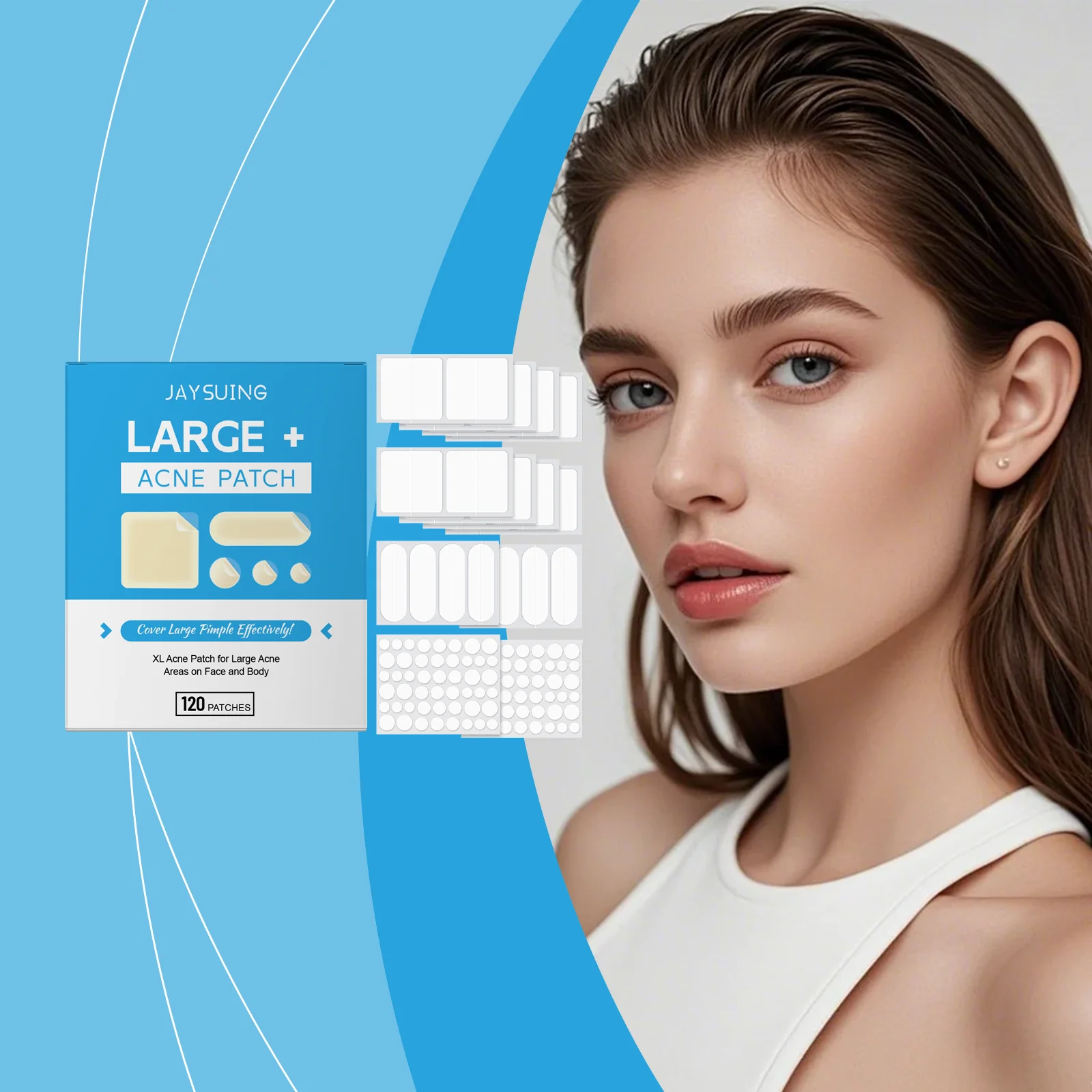 

Salicylic Acid Acne Patch Cover Pimple Blemish Absorb Grease Nourish Smooth Facial Skin Waterproof Breathable Anti Acne Stickers