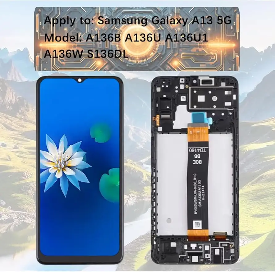 Incell Screen For Samsung Galaxy A13 5G A136 LCD SM-A136U SM-A136W SM-A136B Touch Screen Display Digitizer Assembly 100% Tested