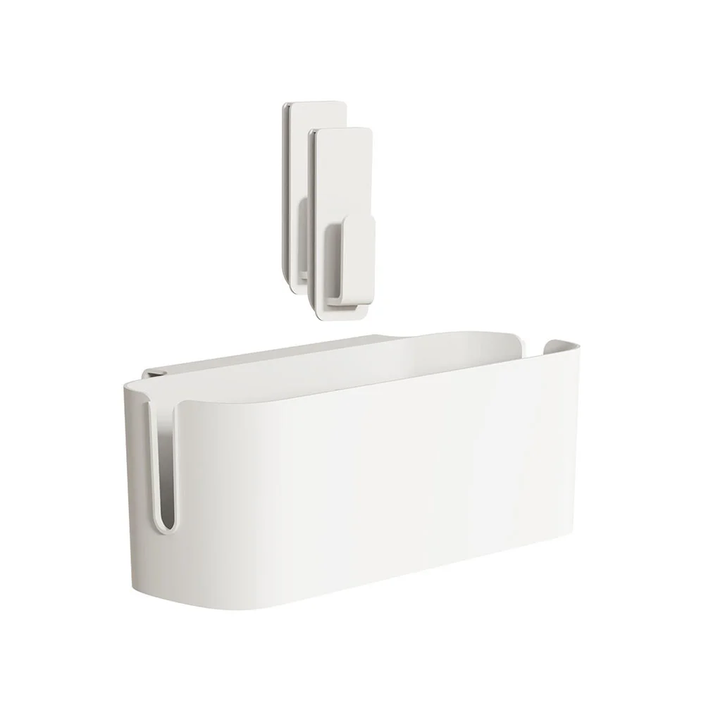 

Basket Bedside Shelf Organizer with Hooks Nightstand Hanging White Storage Dorm Travel