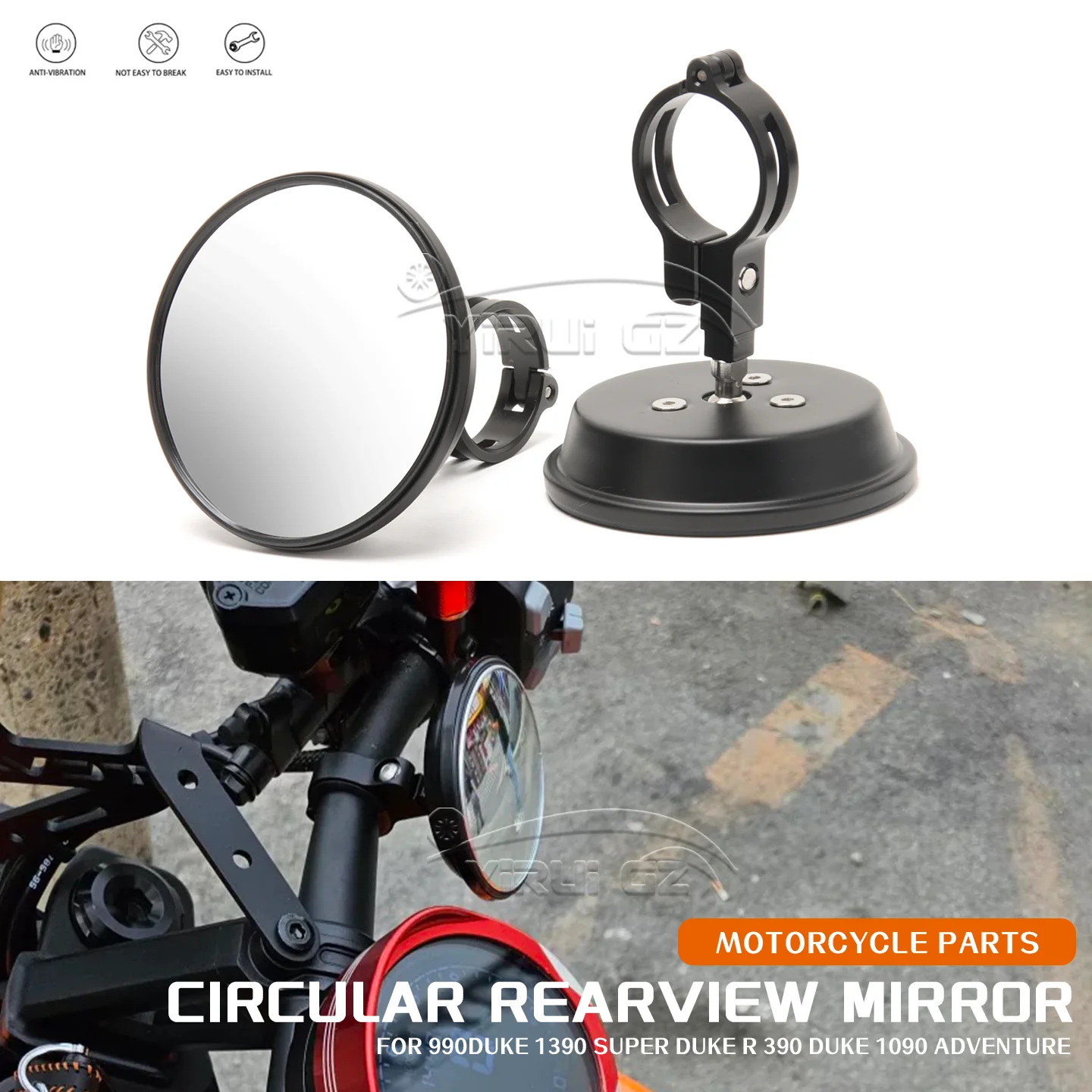 

Мотоциклетный вспомогательный ретровизор Espelho Convexo Espelhos de grande angularpara для 990 DUKE 1390 Super Duke R 390 Duke