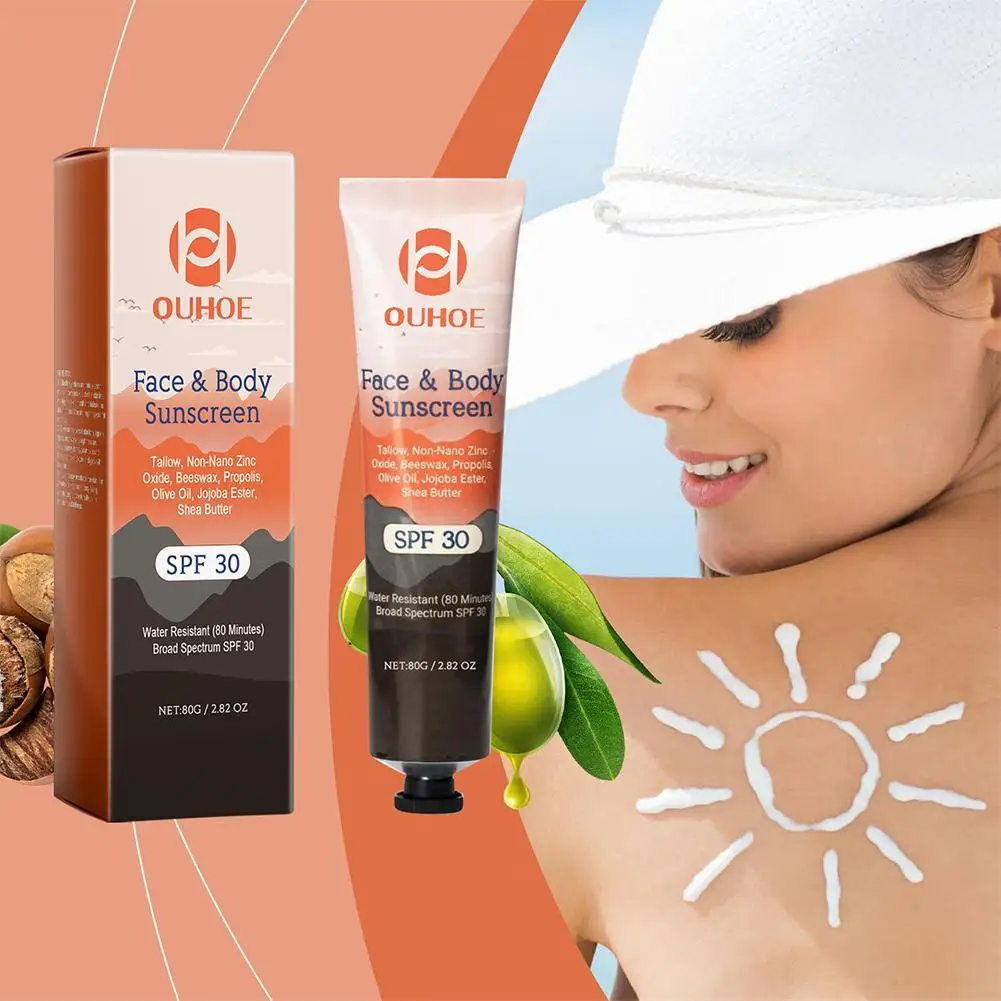 Whitening Sunscreen Cream SPF30+ Body Protector Solar Original Solar Protector Concealer Foundation Facial Lotion 80g