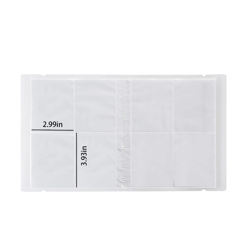 

4 Inch 4 Pocket White Card Binder 10 20 Large Sheets Photo Album 10*7.6cm For Trading Cards