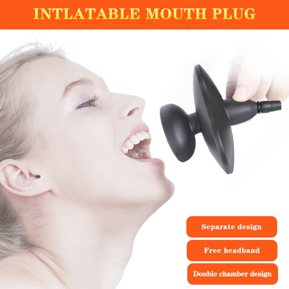 Inflatable Mouth Plug Anti-spit Gag SM Slave Bondage Alternative Femdom Couple Flirting Sex Toys