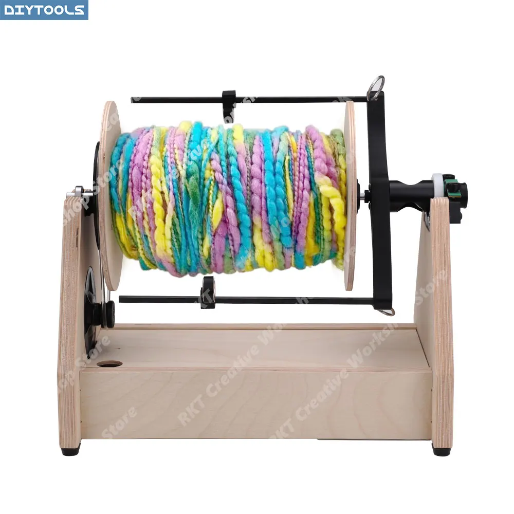 Electric Spinning Wheel Extra-Large Machine Artistic Digital Display Studio-Grade Wooden Wool Ball Winder Winding Yarn Skein DIY