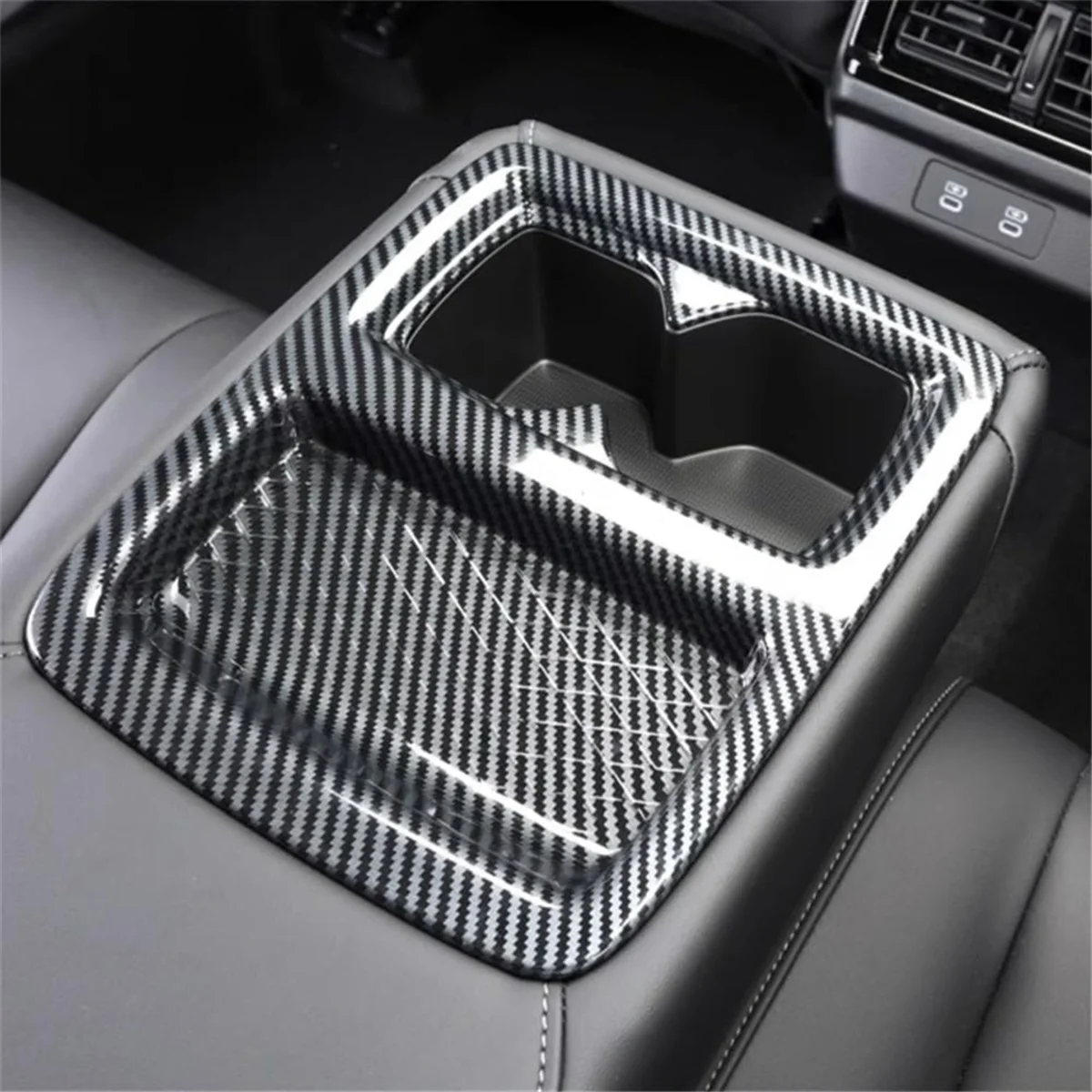 For Honda Accord 2023 2024 11Th Gen Car Rear Water Cup Holder Cover Trim Interior Accessories ABS Carbon