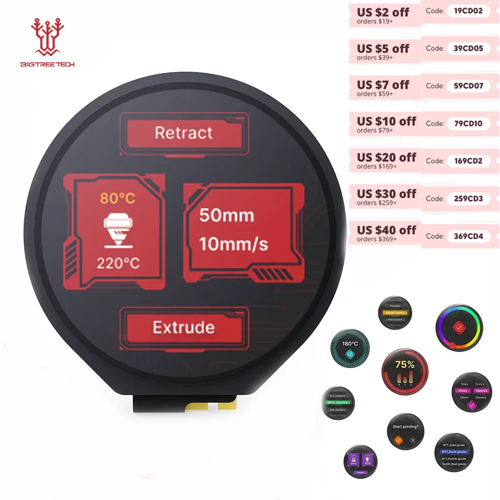 

BIGTREETECH KNOMI Display Screen UI Design Real-time Data For Klipper EBB SB2209 CAN Voron Stealthburner Voron V2.4 3D Printer