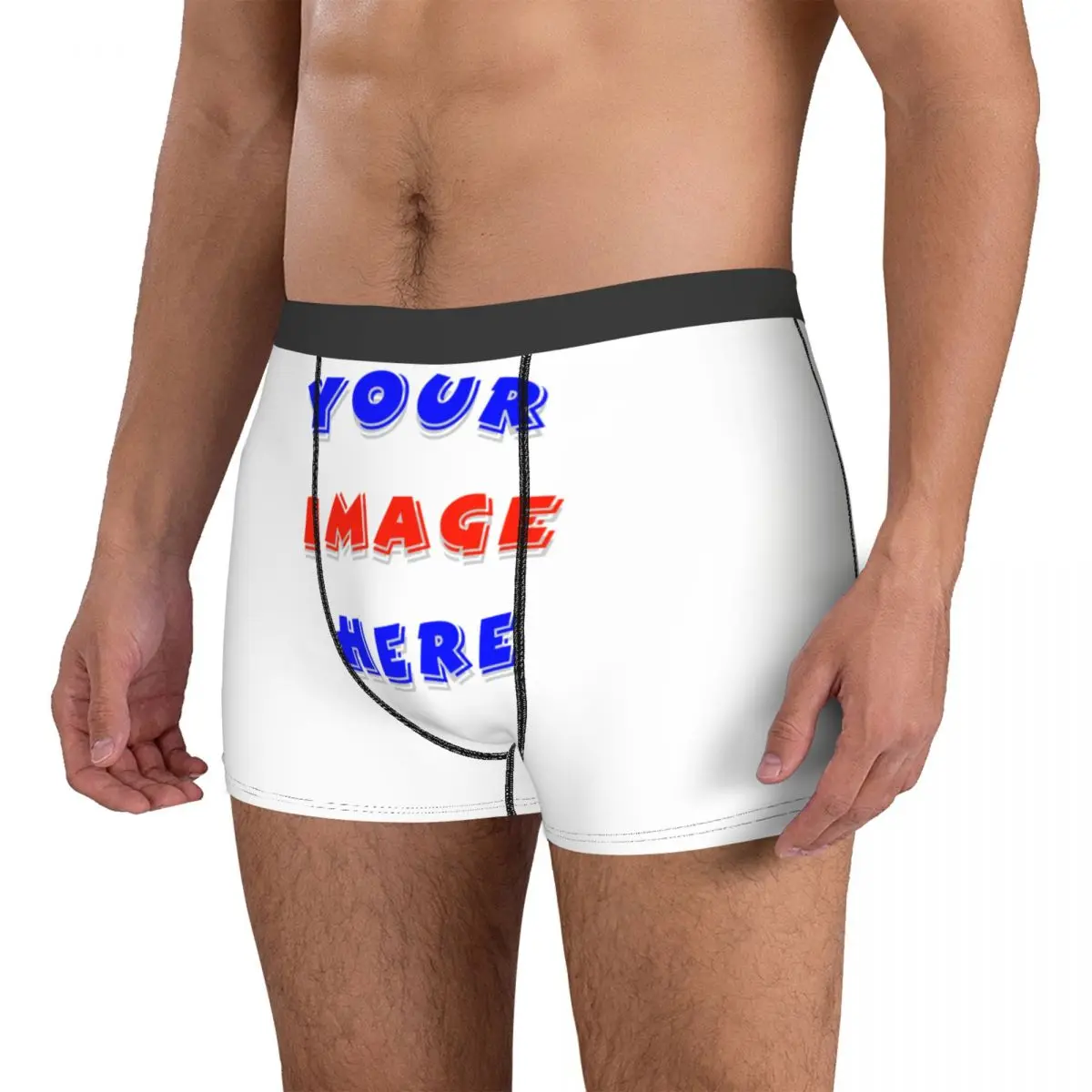 Your Image Here Man\'s Boxer Briefs Underwear Customizable Free Design Highly Breathable Top Quality Gift Idea