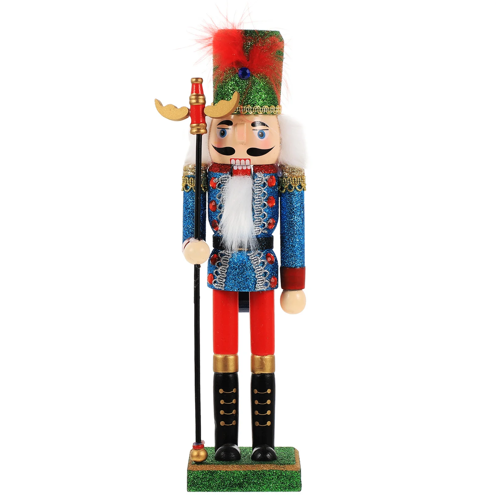 Christmas Wooden Nutcracker Cartoon Soldier Mouth Open Close Desktop Decorative Xmas Gift Ornament Xmas Wood Nutcrackers